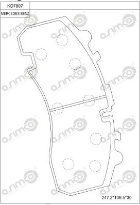 Asimco KD7807 - Kit de plaquettes de frein, frein à disque cwaw.fr