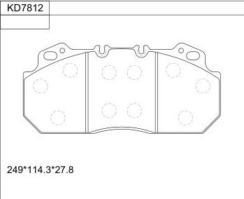 Asimco KD7812 - Kit de plaquettes de frein, frein à disque cwaw.fr