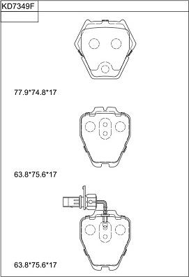 Asimco KD7349F - Kit de plaquettes de frein, frein à disque cwaw.fr