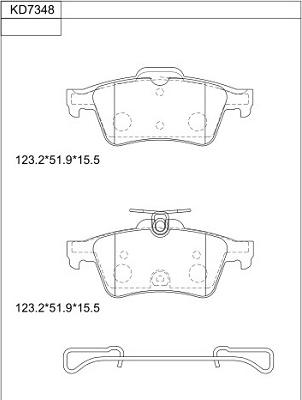 Asimco KD7348 - Kit de plaquettes de frein, frein à disque cwaw.fr