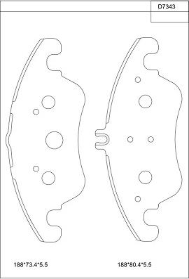 Asimco KD7343 - Kit de plaquettes de frein, frein à disque cwaw.fr