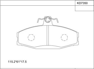 Asimco KD7350 - Kit de plaquettes de frein, frein à disque cwaw.fr