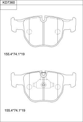 Asimco KD7360 - Kit de plaquettes de frein, frein à disque cwaw.fr