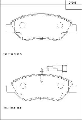 Asimco KD7368 - Kit de plaquettes de frein, frein à disque cwaw.fr