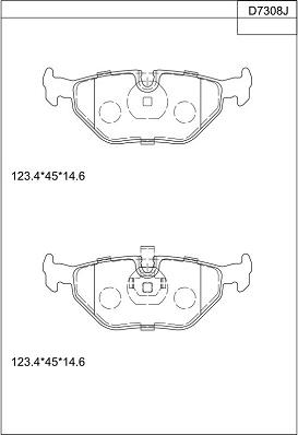 Asimco KD7308 - Kit de plaquettes de frein, frein à disque cwaw.fr