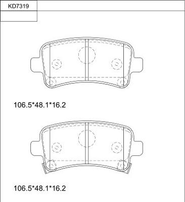 Asimco KD7319 - Kit de plaquettes de frein, frein à disque cwaw.fr