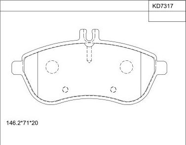 Asimco KD7317 - Kit de plaquettes de frein, frein à disque cwaw.fr