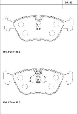 Asimco KD7383 - Kit de plaquettes de frein, frein à disque cwaw.fr