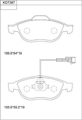 Asimco KD7387 - Kit de plaquettes de frein, frein à disque cwaw.fr