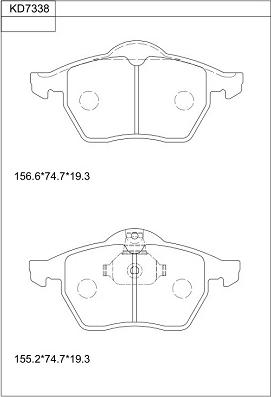 Asimco KD7338 - Kit de plaquettes de frein, frein à disque cwaw.fr