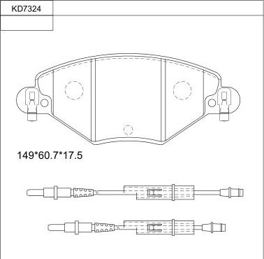 Asimco KD7324 - Kit de plaquettes de frein, frein à disque cwaw.fr