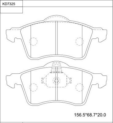 Asimco KD7325 - Kit de plaquettes de frein, frein à disque cwaw.fr