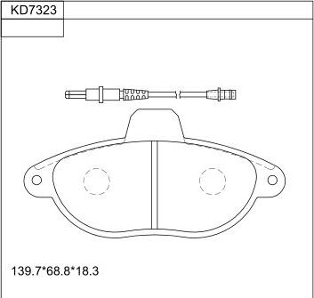 Asimco KD7323 - Kit de plaquettes de frein, frein à disque cwaw.fr