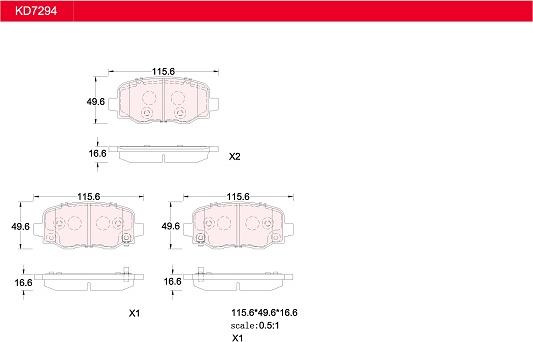 Asimco KD7294 - Kit de plaquettes de frein, frein à disque cwaw.fr