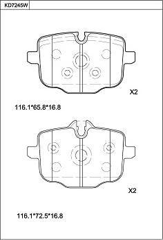 Asimco KD7245W - Kit de plaquettes de frein, frein à disque cwaw.fr