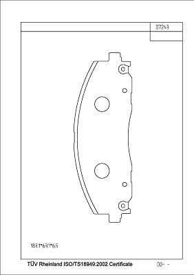 Asimco KD7243 - Kit de plaquettes de frein, frein à disque cwaw.fr