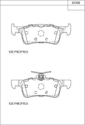 Asimco KD7250 - Kit de plaquettes de frein, frein à disque cwaw.fr