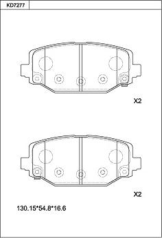 Asimco KD7277 - Kit de plaquettes de frein, frein à disque cwaw.fr