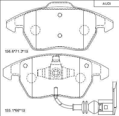 Asimco KD7791 - Kit de plaquettes de frein, frein à disque cwaw.fr