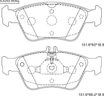 Asimco KD7746 - Kit de plaquettes de frein, frein à disque cwaw.fr