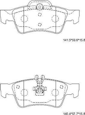 Asimco KD7741 - Kit de plaquettes de frein, frein à disque cwaw.fr