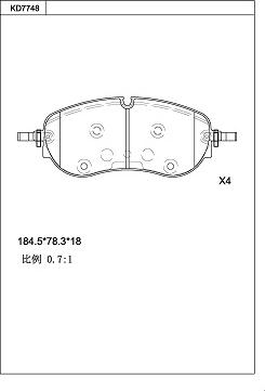 Asimco KD7748 - Kit de plaquettes de frein, frein à disque cwaw.fr