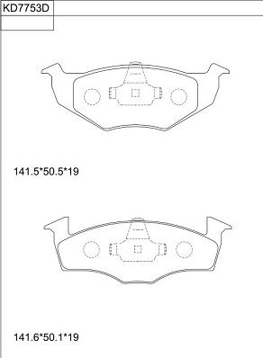 Asimco KD7753D - Kit de plaquettes de frein, frein à disque cwaw.fr