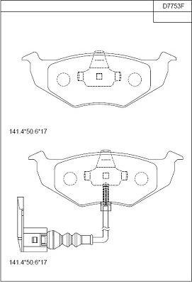 Asimco KD7753F - Kit de plaquettes de frein, frein à disque cwaw.fr