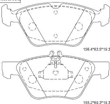 Asimco KD7762 - Kit de plaquettes de frein, frein à disque cwaw.fr