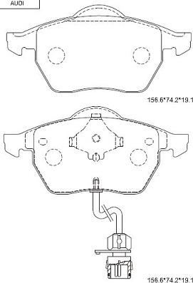 Asimco KD7705 - Kit de plaquettes de frein, frein à disque cwaw.fr