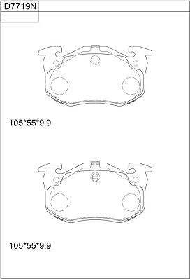 Asimco KD7719N - Kit de plaquettes de frein, frein à disque cwaw.fr