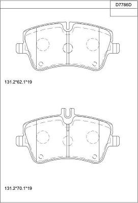 Asimco KD7786D - Kit de plaquettes de frein, frein à disque cwaw.fr