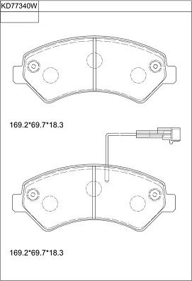 Asimco KD77340W - Kit de plaquettes de frein, frein à disque cwaw.fr