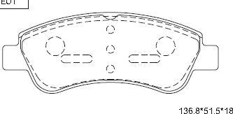 Asimco KD7734 - Kit de plaquettes de frein, frein à disque cwaw.fr