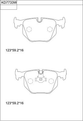 Asimco KD7733W - Kit de plaquettes de frein, frein à disque cwaw.fr