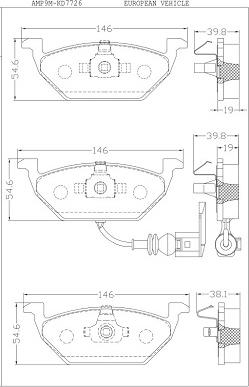 Asimco KD7726 - Kit de plaquettes de frein, frein à disque cwaw.fr