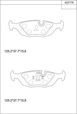 Asimco KD7779 - Kit de plaquettes de frein, frein à disque cwaw.fr