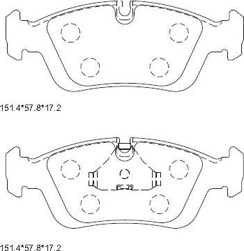 Asimco KD7774 - Kit de plaquettes de frein, frein à disque cwaw.fr