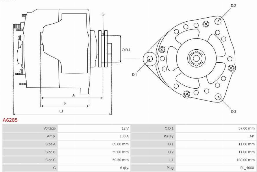 AS-PL A6285 - Alternateur cwaw.fr