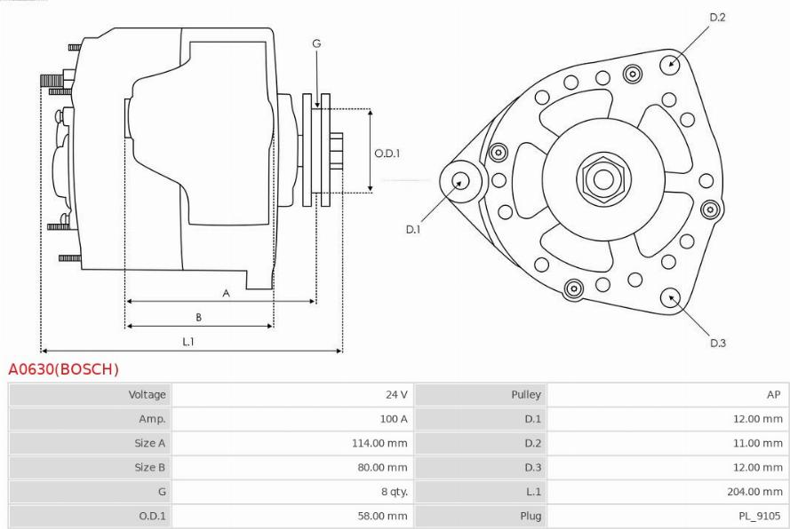 AS-PL A0630(BOSCH) - Alternateur cwaw.fr