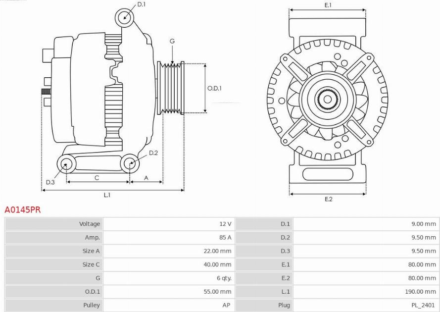 AS-PL A0145PR - Alternateur cwaw.fr