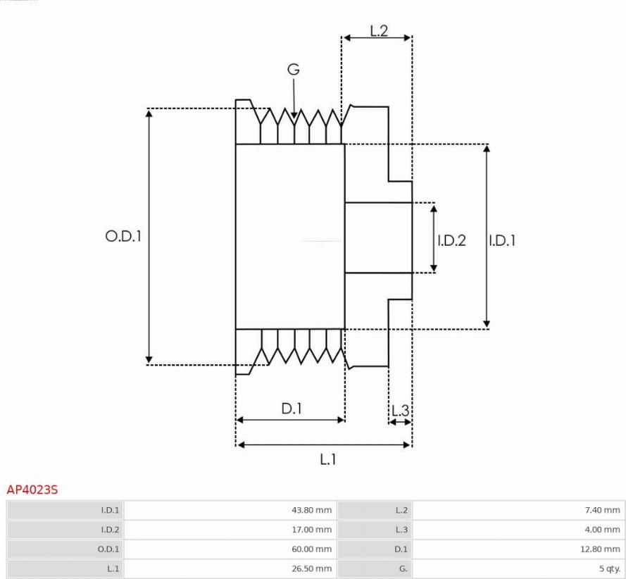 AS-PL AP4023S - Poulie, alternateur cwaw.fr