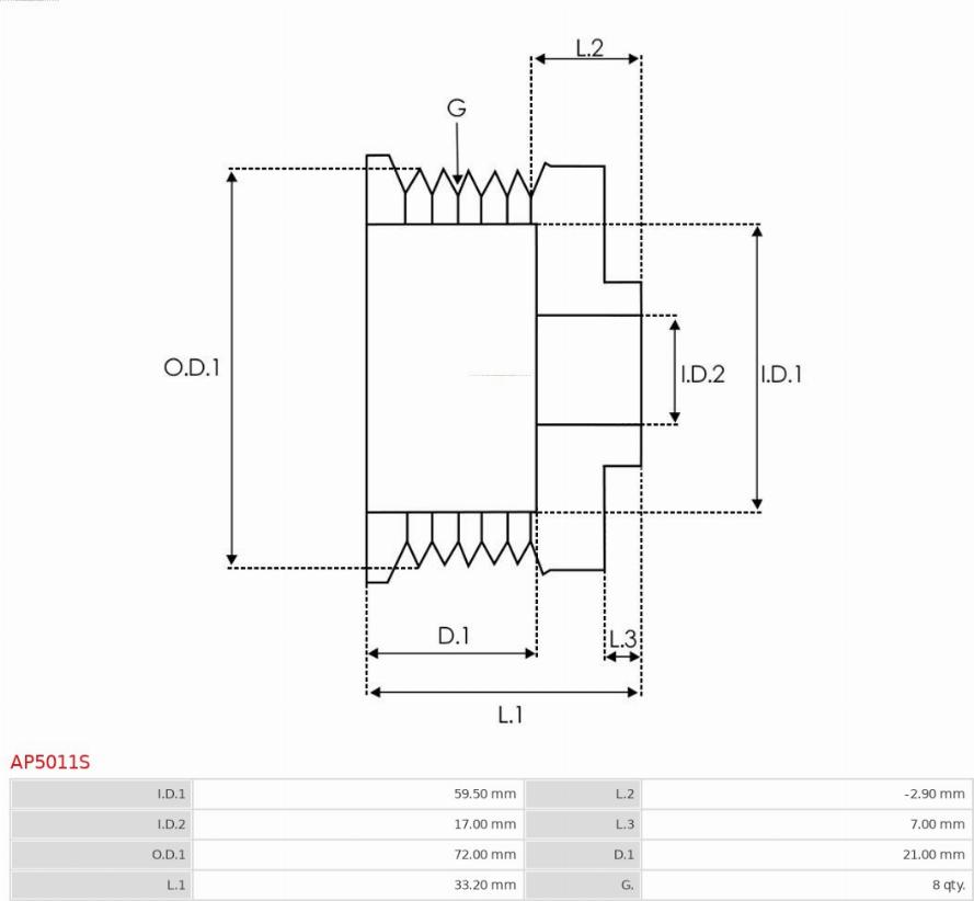 AS-PL AP5011S - Poulie, alternateur cwaw.fr