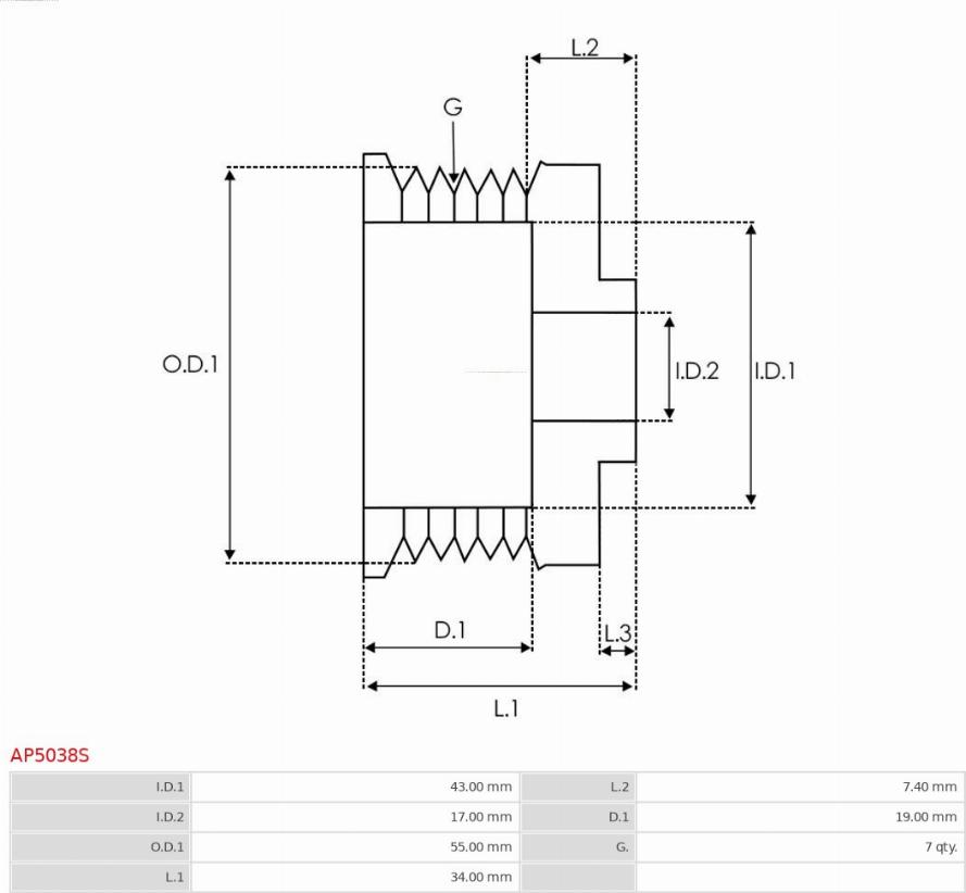 AS-PL AP5038S - Poulie, alternateur cwaw.fr