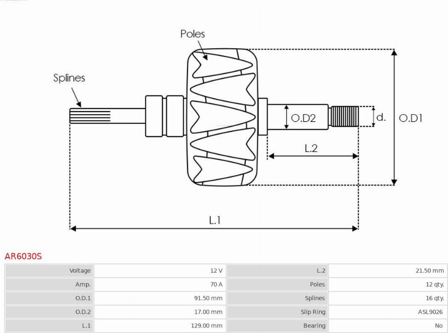 AS-PL AR6030S - Rotor, alternateur cwaw.fr