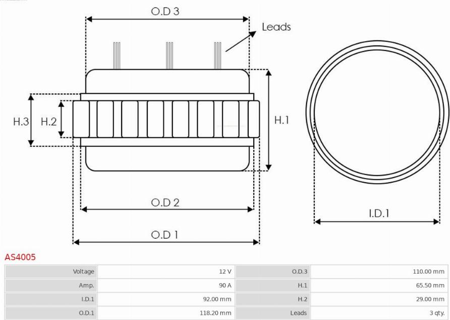 AS-PL AS4005 - Stator, alternateur cwaw.fr