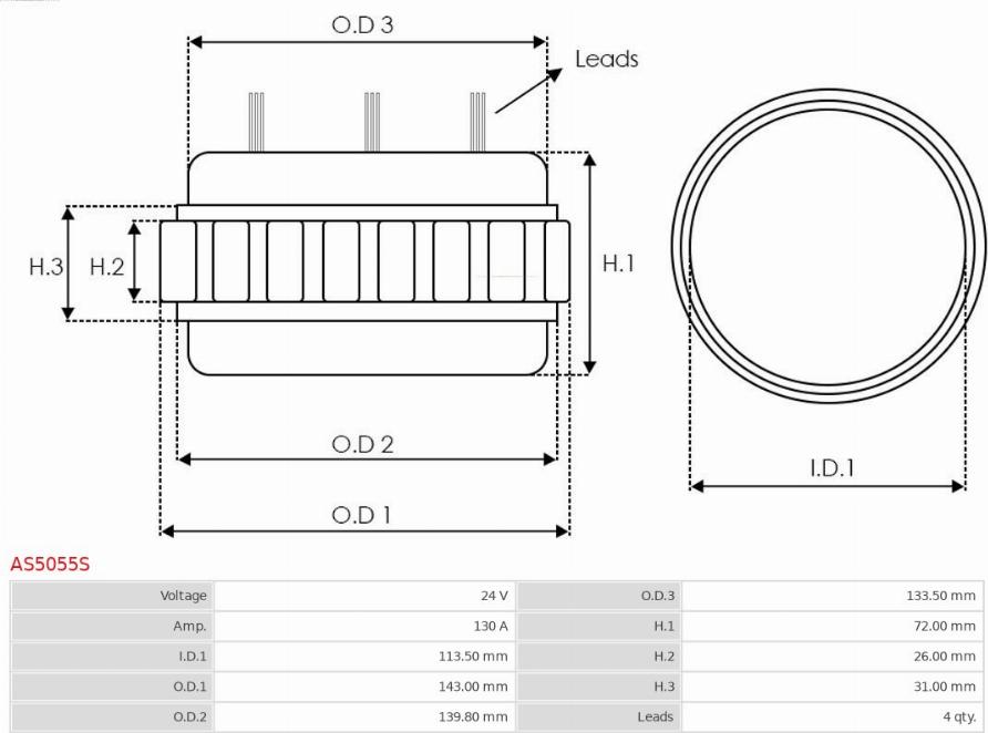 AS-PL AS5055S - Stator, alternateur cwaw.fr