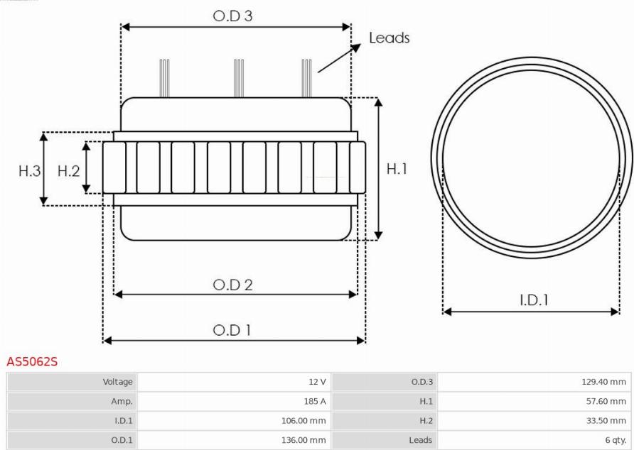 AS-PL AS5062S - Stator, alternateur cwaw.fr