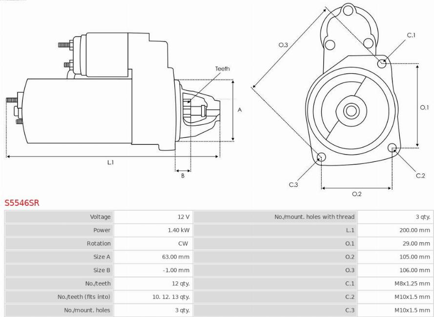 AS-PL S5546SR - Démarreur cwaw.fr