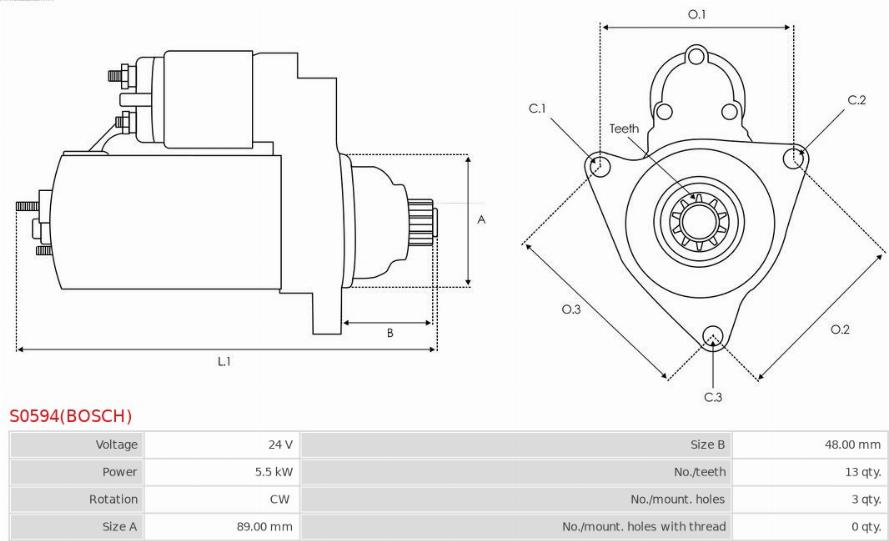 AS-PL S0594(BOSCH) - Démarreur cwaw.fr